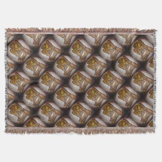 抽象芸術コンテンポラリー愛好家の芸術OchreとBrow スローブランケット (正面)