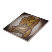 抽象芸術コンテンポラリー愛好家の芸術OchreとBrow タイル (側面)