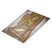 抽象芸術コンテンポラリー愛好家の芸術OchreとBrow ノートパッド (アングル)