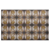 抽象芸術コンテンポラリー愛好家の芸術OchreとBrow ファブリック (ファットクウォーター)