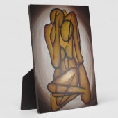 抽象芸術コンテンポラリー愛好家の芸術OchreとBrow フォトプラーク (側面)