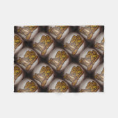 抽象芸術コンテンポラリー愛好家の芸術OchreとBrow フリースブランケット (正面(横))