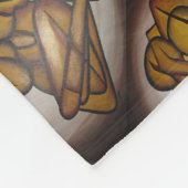 抽象芸術コンテンポラリー愛好家の芸術OchreとBrow フリースブランケット (角)