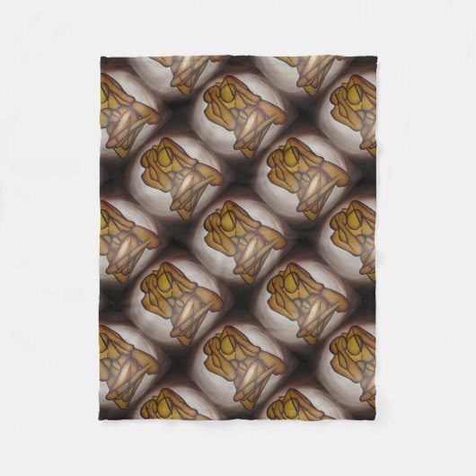 抽象芸術コンテンポラリー愛好家の芸術OchreとBrow フリースブランケット (正面)