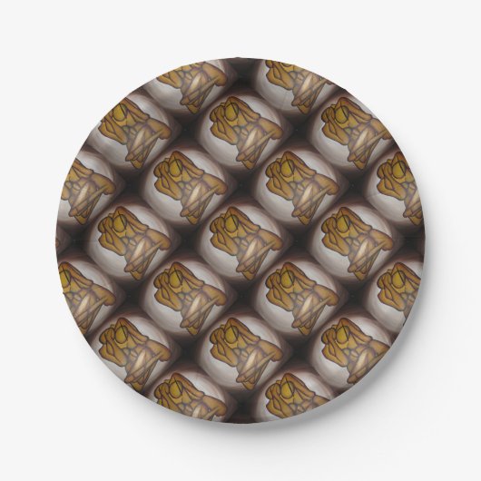 抽象芸術コンテンポラリー愛好家の芸術OchreとBrow ペーパープレート (正面)