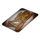 抽象芸術コンテンポラリー愛好家の芸術OchreとBrow マグネット (左側)