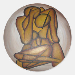 抽象芸術コンテンポラリー愛好家の芸術OchreとBrow ラウンドシール