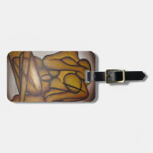 抽象芸術コンテンポラリー愛好家の芸術OchreとBrow ラゲッジタグ (正面横)
