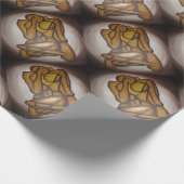 抽象芸術コンテンポラリー愛好家の芸術OchreとBrow ラッピングペーパー (角)