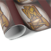 抽象芸術コンテンポラリー愛好家の芸術OchreとBrow ラッピングペーパー (ロールコーナー)