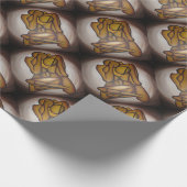 抽象芸術コンテンポラリー愛好家の芸術OchreとBrow ラッピングペーパー (角)