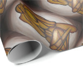 抽象芸術コンテンポラリー愛好家の芸術OchreとBrow ラッピングペーパー (ロールコーナー)