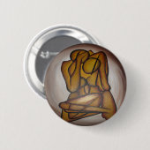 抽象芸術コンテンポラリー愛好家の芸術OchreとBrow 缶バッジ (正面&裏面)