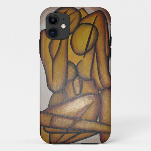 抽象芸術コンテンポラリー愛好家の芸術OchreとBrow Case-Mate iPhoneケース (裏面)