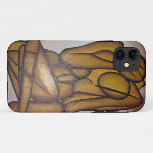 抽象芸術コンテンポラリー愛好家の芸術OchreとBrow Case-Mate iPhoneケース (裏面(横))