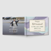 抽象芸術コンテンポラリー水色除パーティー ゲストブック (全面)