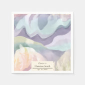 抽象芸術コンテンポラリー水色除パーティー スタンダードカクテルナプキン (正面)