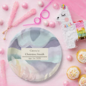 抽象芸術コンテンポラリー水色除パーティー ペーパープレート (パーティー)