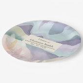 抽象芸術コンテンポラリー水色除パーティー ペーパープレート (アングル)