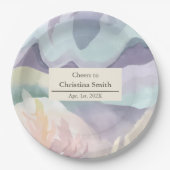 抽象芸術コンテンポラリー水色除パーティー ペーパープレート (正面)