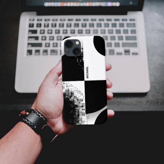 抽象芸術コンテンポラリー白黒の円 Case-Mate iPhoneケース