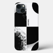 抽象芸術コンテンポラリー白黒の円 Case-Mate iPhoneケース (裏面)
