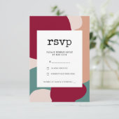 抽象芸術コンテンポラリー結婚図形 出欠カード (スタンド正面)