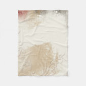 抽象芸術コンテンポラリー金ゴールドレッドグレーアート フリースブランケット (正面)