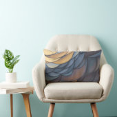 抽象芸術コンテンポラリー、絵画s、ベージュ、オークル ランバークッション (椅子)