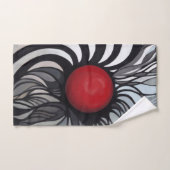 抽象芸術コンテンポラリー，赤丸，黒，白 バスタオルセット (ハンドタオル)