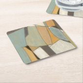 抽象芸術コンポジション(ミュート色) スクエアペーパーコースター (アングル)