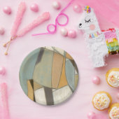 抽象芸術コンポジション（ミュート色） ペーパープレート (パーティー)