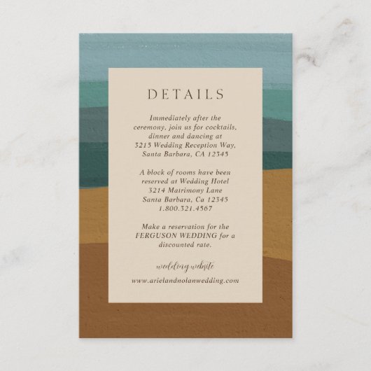 抽象芸術コースタルシモダンック結婚ズ エンクロージャーカード (正面)