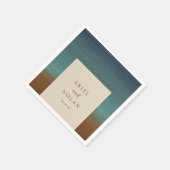 抽象芸術コースタルシモダンック結婚ズ スタンダードカクテルナプキン (角)