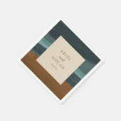 抽象芸術コースタルシモダンック結婚ズ スタンダードカクテルナプキン (角)