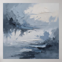抽象芸術コースタルセレニティ – テクスチャード海&スカイi ポスター