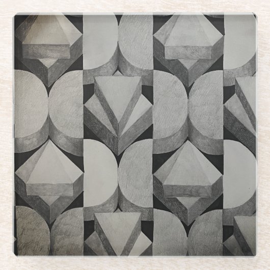 抽象芸術コースタースケッチ ガラスコースター (正面)