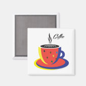 抽象芸術コーヒーカップアーポップ・アートのトトレンディースタイリッシュデコール マグネット (正面/裏面)
