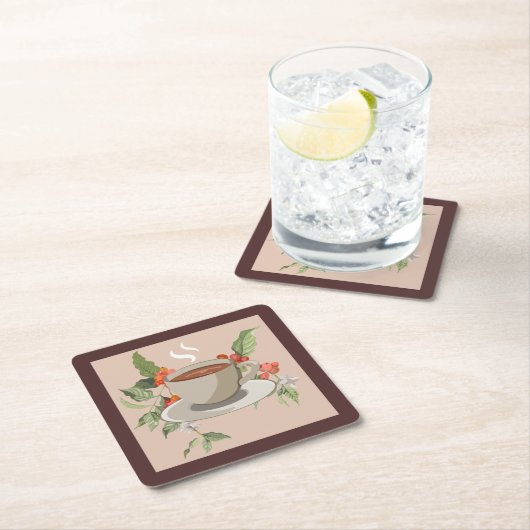 抽象芸術コーヒーカップコースターセット スクエアペーパーコースター (インサイチュ)