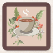 抽象芸術コーヒーカップコースターセット スクエアペーパーコースター (正面)