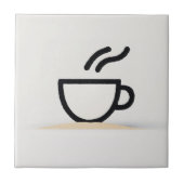 抽象芸術コーヒーカップデザイン タイル (正面)