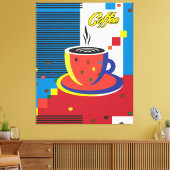 抽象芸術コーヒーカップトレンディーアーコンテンポラリート キャンバスプリント (インサイチュ (リビング))