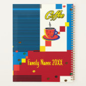 抽象芸術コーヒーカップトレンディーアーコンテンポラリート プランナー手帳 (裏面)