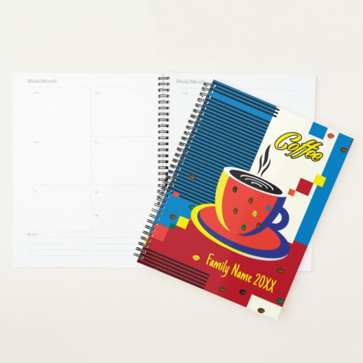 抽象芸術コーヒーカップトレンディーアーコンテンポラリート プランナー手帳 (ディスプレー)