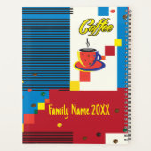 抽象芸術コーヒーカップトレンディーアーコンテンポラリート プランナー手帳 (裏面)