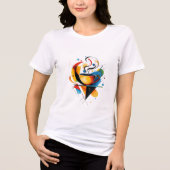 抽象芸術コーヒーカップTシャツ | カラフル芸術的 トライブレンドＴシャツ (正面)