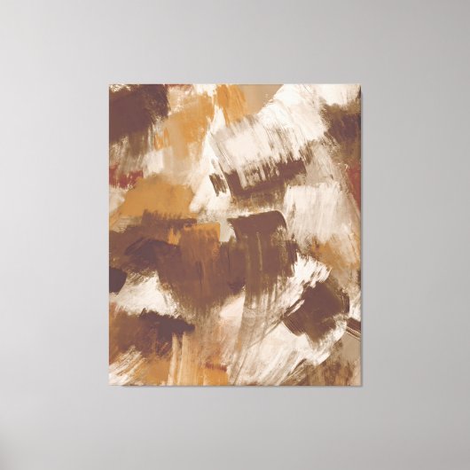抽象芸術コーヒーカラー絵を描ストローク キャンバスプリント (正面)