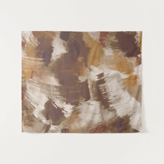 抽象芸術コーヒーカラー絵を描ストローク タペストリー (正面(横))