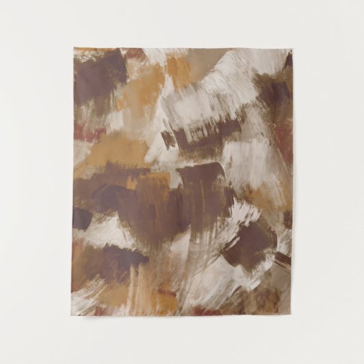 抽象芸術コーヒーカラー絵を描ストローク タペストリー (正面)