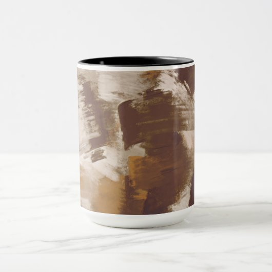 抽象芸術コーヒーカラー絵を描ストローク マグカップ (中央)